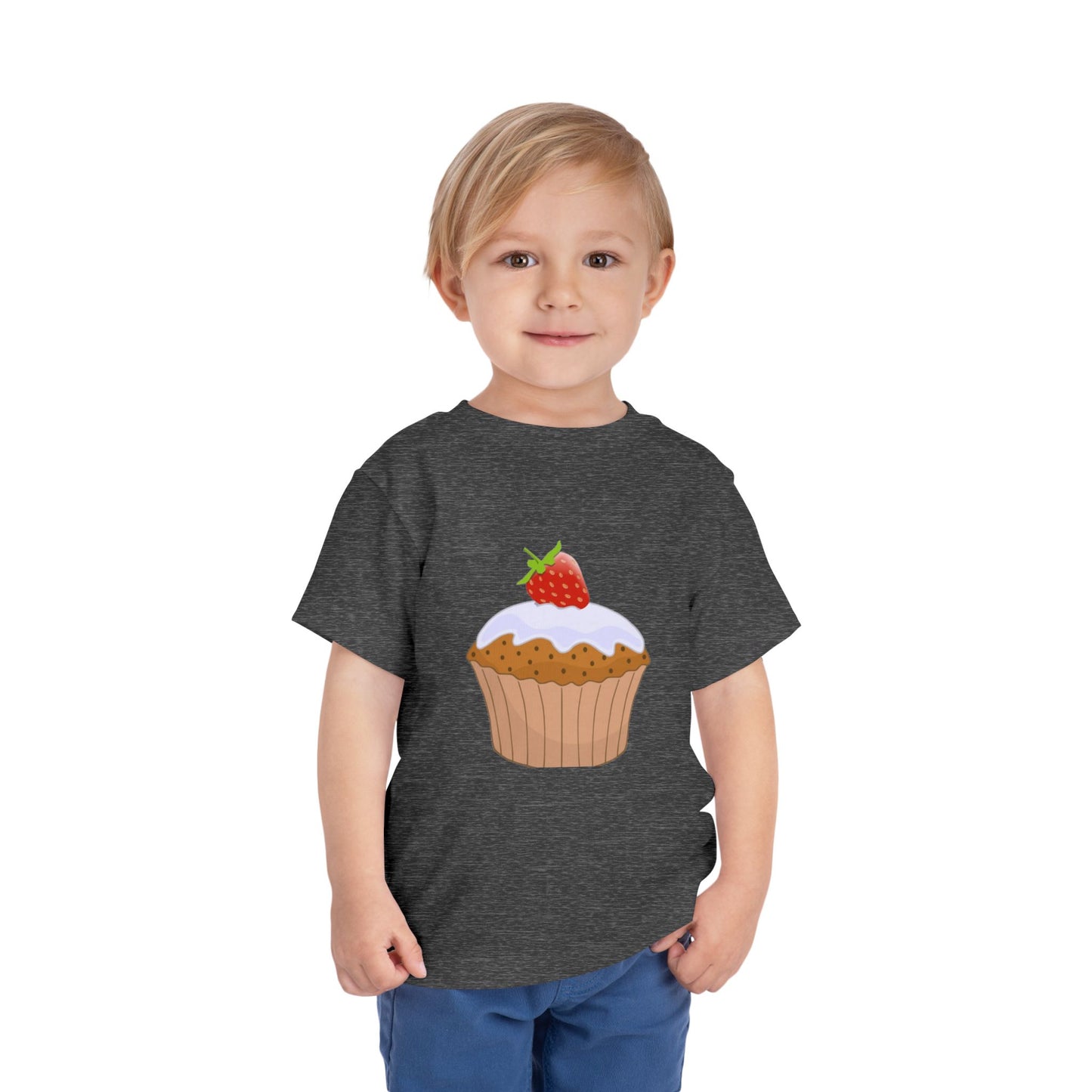 Toddler Tee with Cute Strawberry Cupcake Graphic