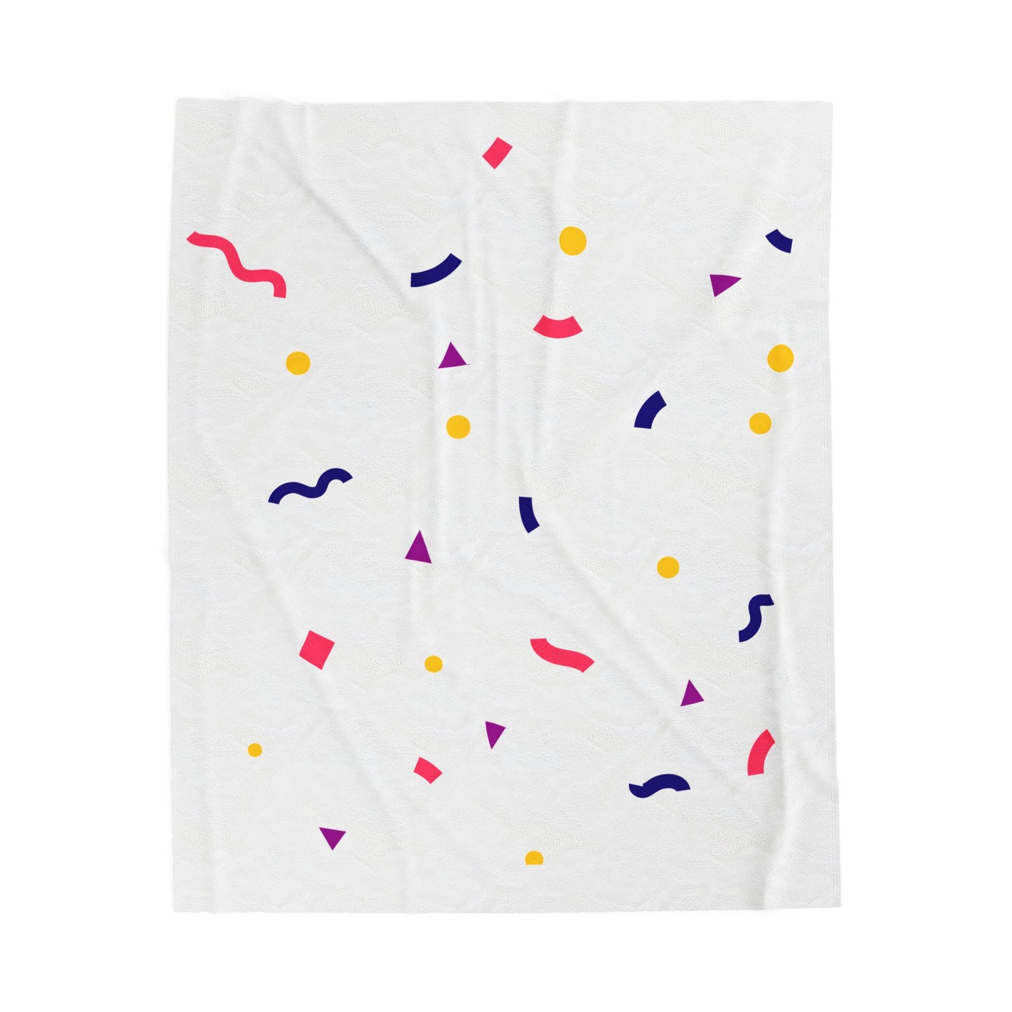 Confetti Plush Blanket — Soft Velveteen Throw with Colorful Geometric Sprinkles