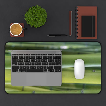 Bamboo Pattern Desk Mat — Green Zen Office Mouse Pad