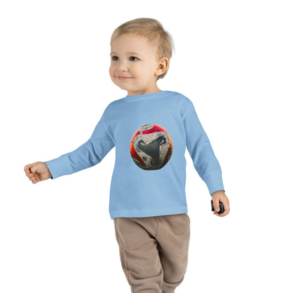 Toddler Long Sleeve Tee — Colorful Soccer Ball Graphic Kids Shirt
