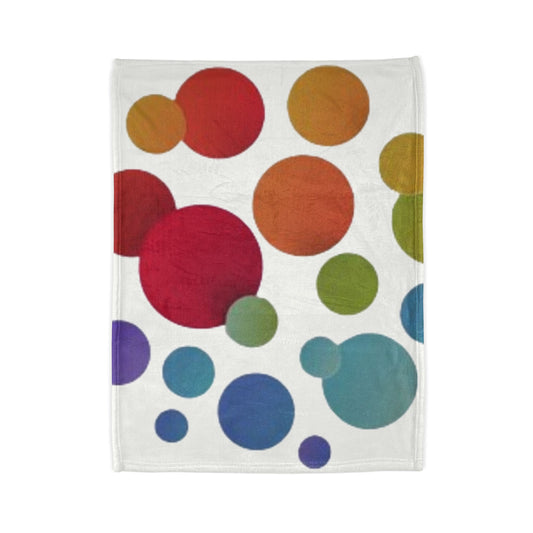 Colorful Bubble Polka Dot Blanket — Soft Polyester Throw