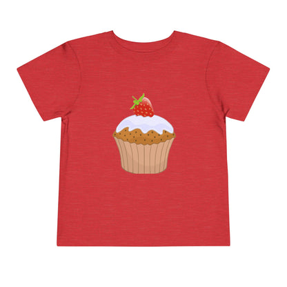 Toddler Tee with Cute Strawberry Cupcake Graphic