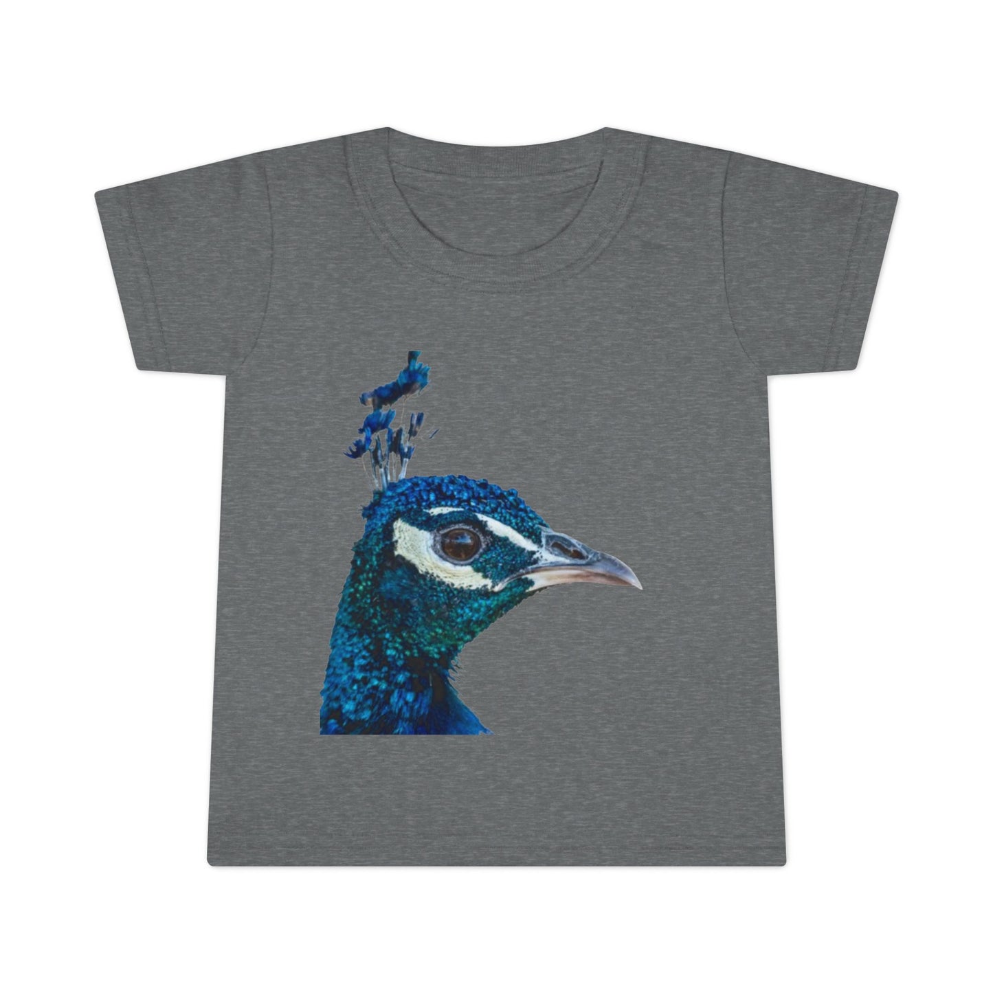 Peacock Profile Toddler T-Shirt — Sparkling Blue Bird Tee for Kids