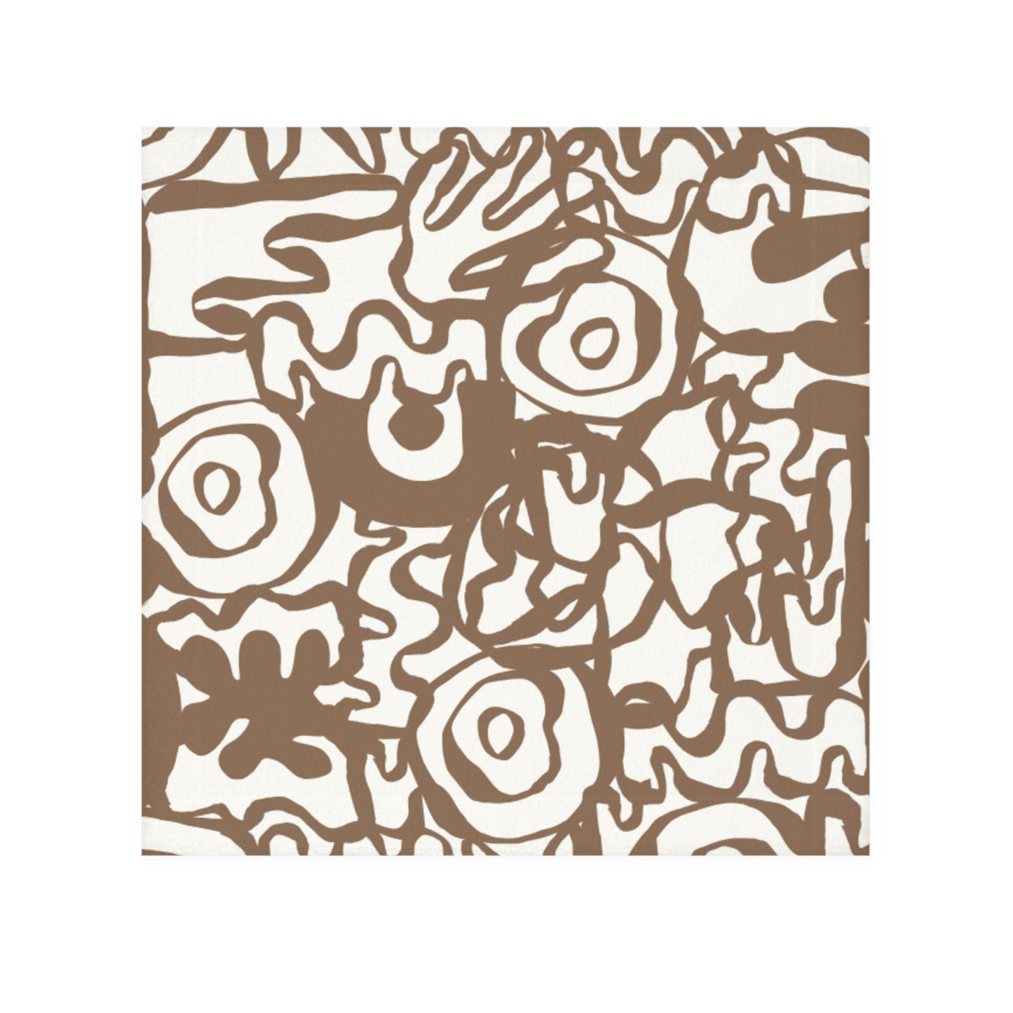 Face Towel — Abstract Floral Brown Pattern