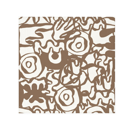 Face Towel — Abstract Floral Brown Pattern
