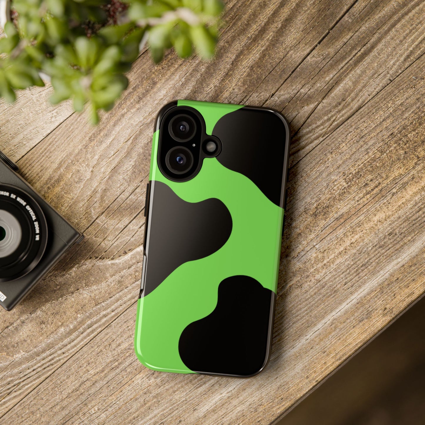 Green Camo Phone Case — Glossy Protective Tough Case