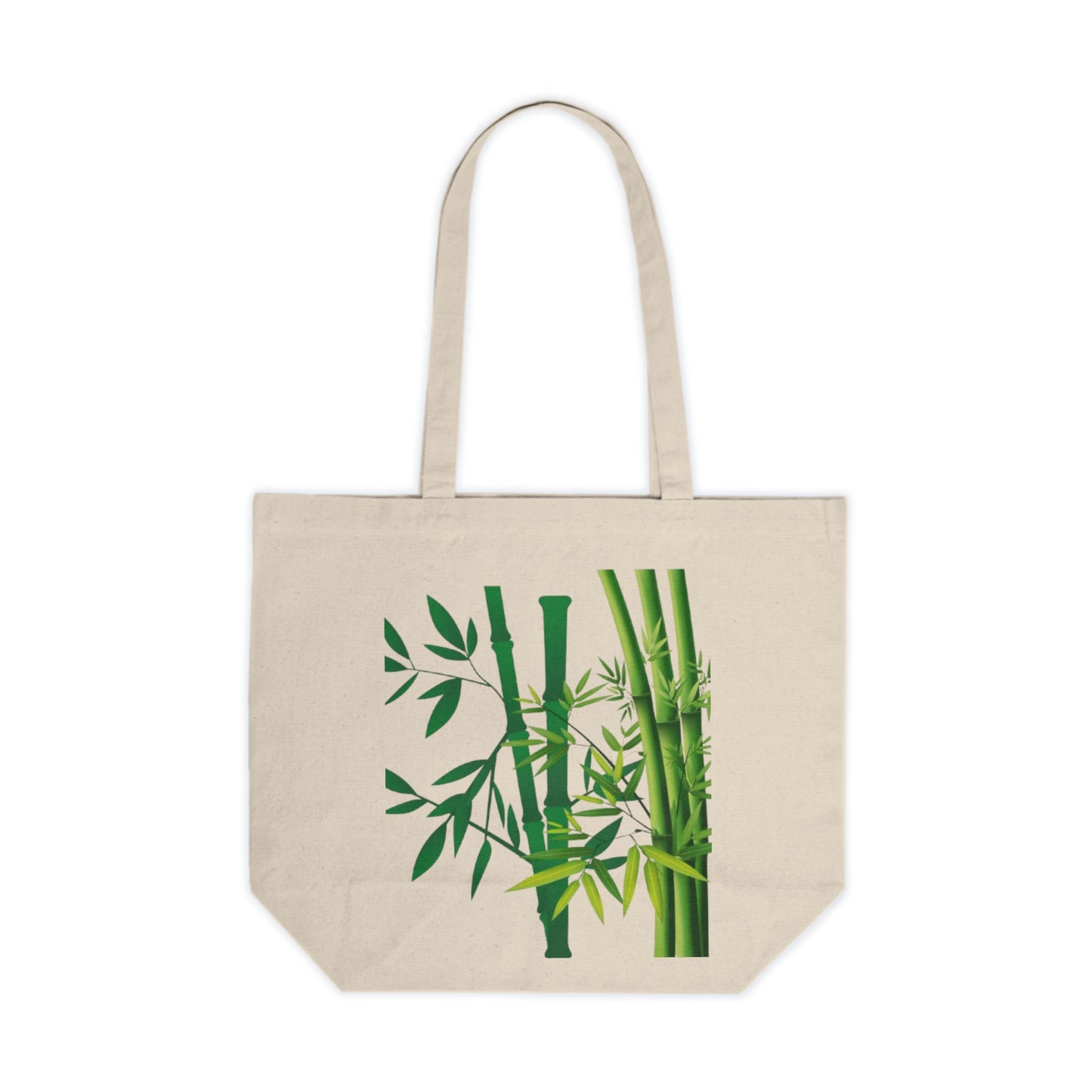 Bamboo Print Canvas Tote Bag — Eco-Friendly Grocery & Market Shopping Tote