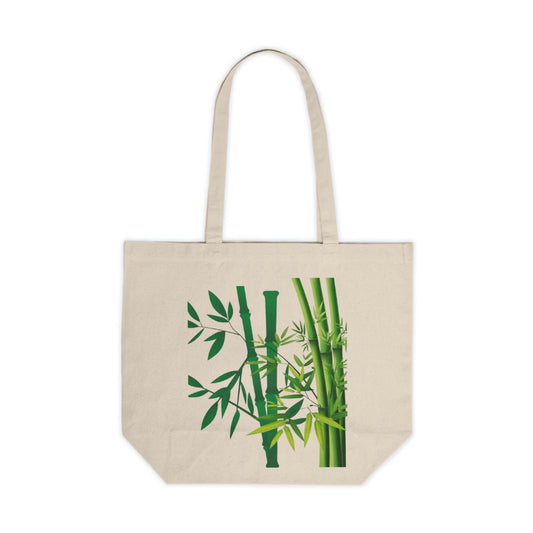 Bamboo Print Canvas Tote Bag — Eco-Friendly Grocery & Market Shopping Tote