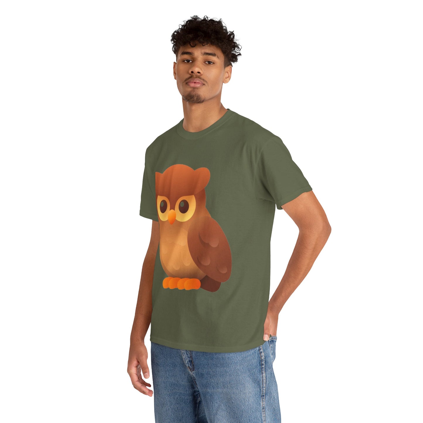 Cute Owl Graphic Tee — Whimsical Brown Owl Design