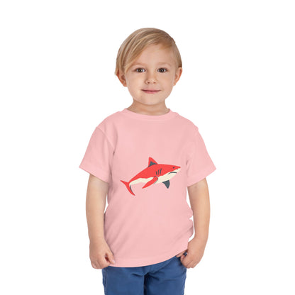 Toddler Tee — Cute Red Shark Graphic Kids Shirt