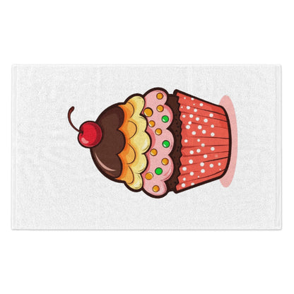 Cupcake Rally Towel — Cute Cherry Cupcake 11x18 Cotton Hand Towel