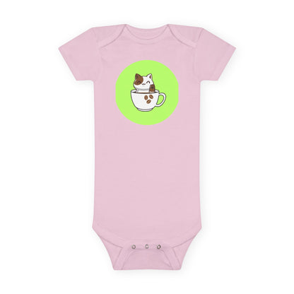 Cute Kitten in Teacup Baby Onesie — Adorable Cat Infant Bodysuit