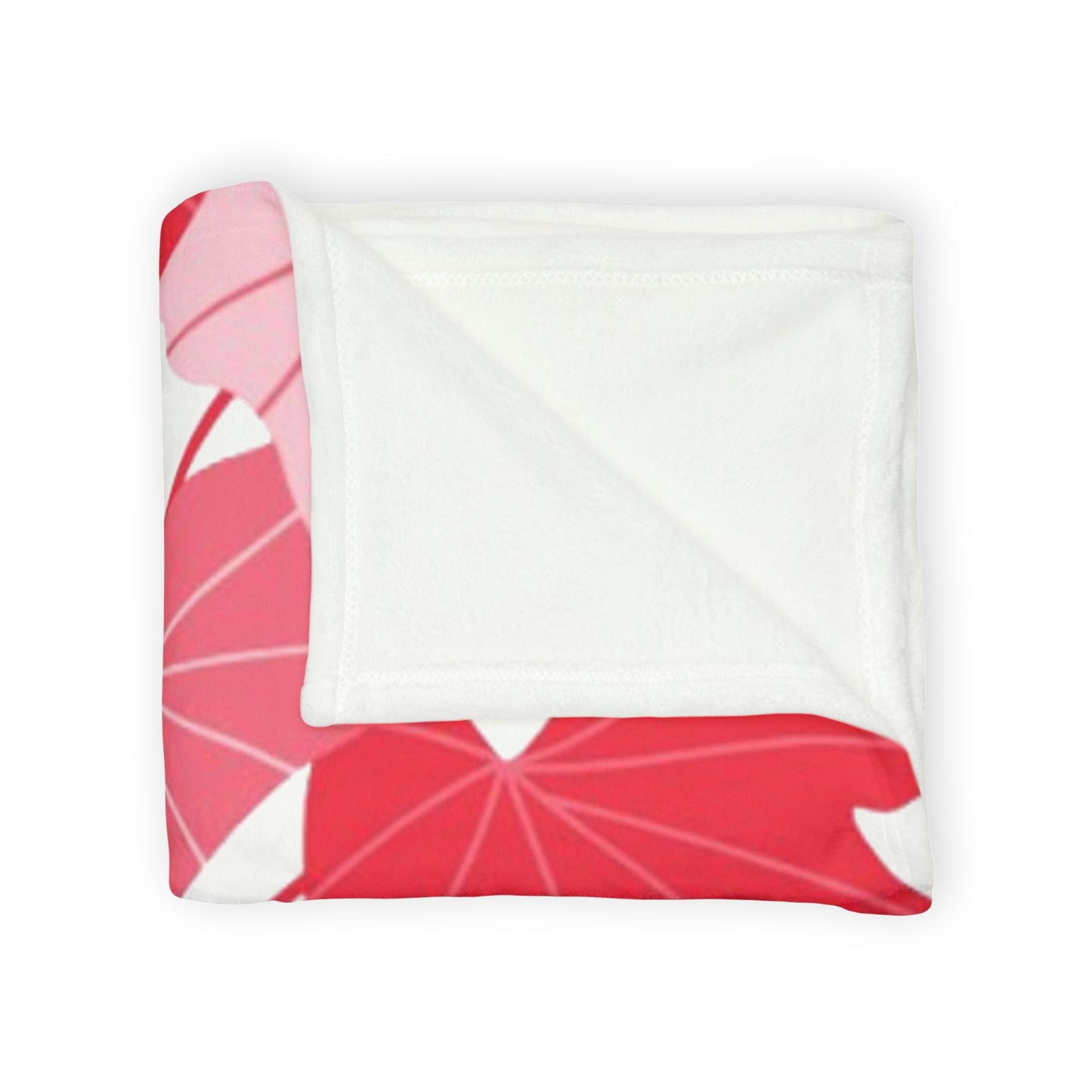 Pink & Red Leaf Throw Blanket — Floral Botanical Polyester Blanket
