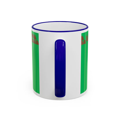 Green Floral Accent Rim Mug — Botanical Pattern 11oz/15oz