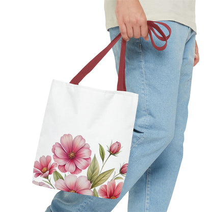 Floral Pink Blossom Tote Bag – Watercolor Flower AOP Shopper