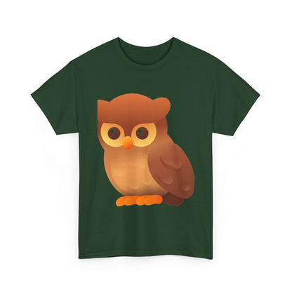 Cute Owl Graphic Tee — Whimsical Brown Owl Design