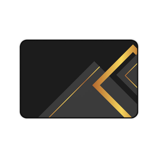Desk Mat — Black & Gold Geometric Luxury Desk Pad