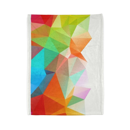Colorful Geometric Throw Blanket — Bright Polygon Pattern Soft Polyester Blanket