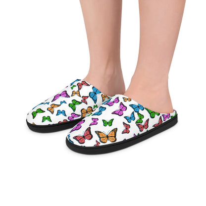 Butterfly Pattern Women's Indoor Slippers — Colorful Cozy House Shoes