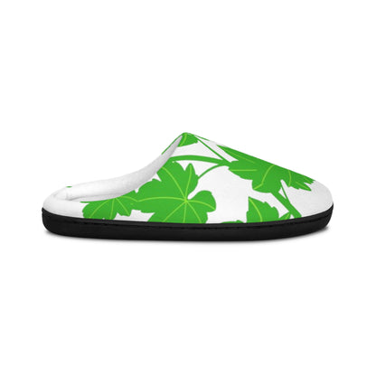 Women's Indoor Slippers — Green Leaf Botanical Cozy House Shoes