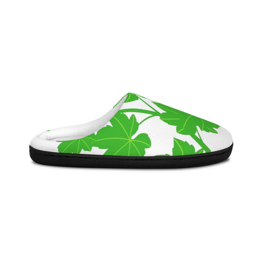 Women's Indoor Slippers — Green Leaf Botanical Cozy House Shoes