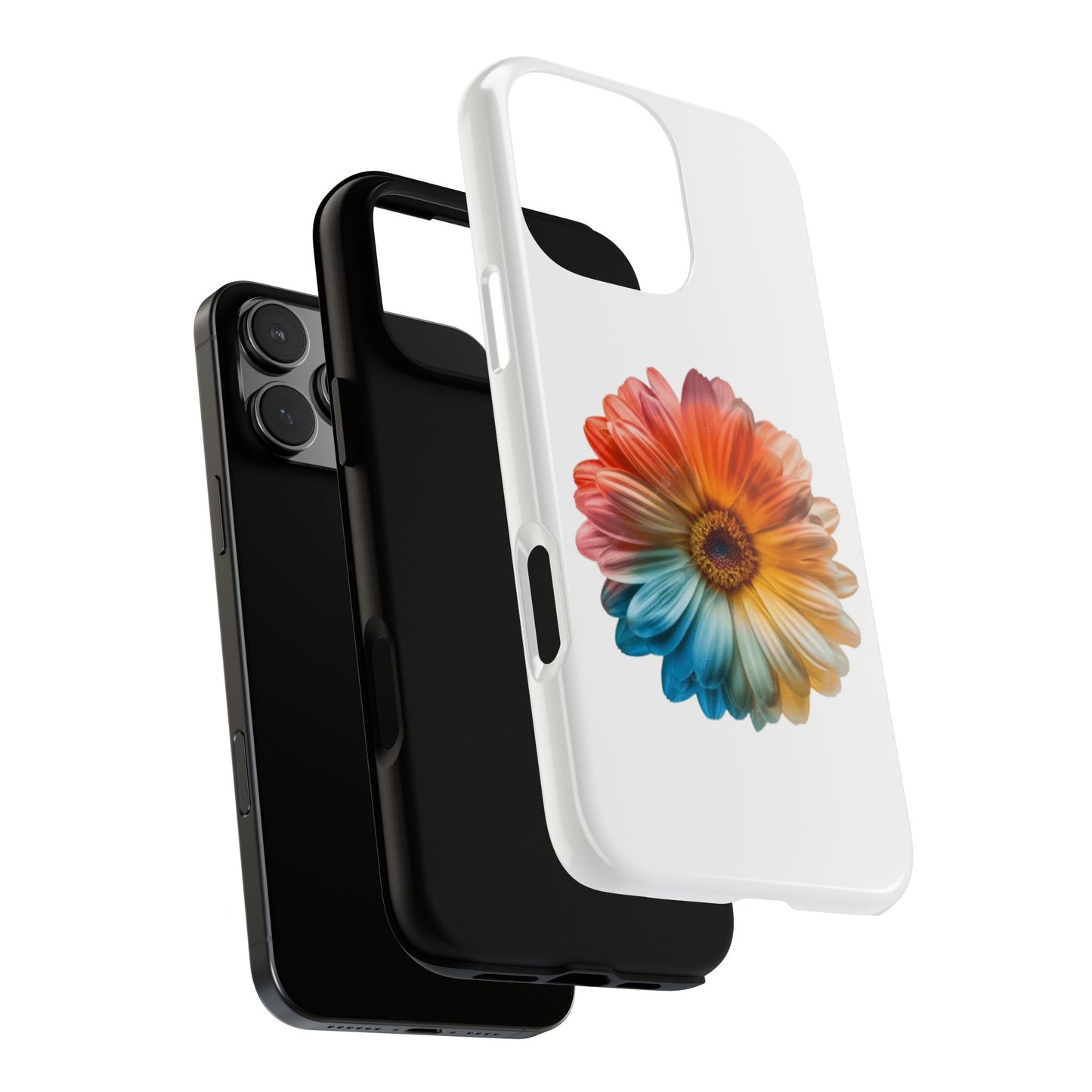 Tough Phone Case — Rainbow Daisy Floral Protective Cover