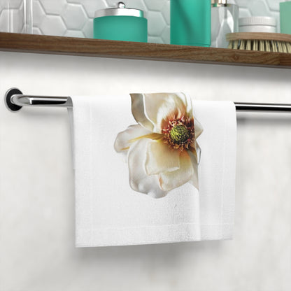 Floral Magnolia Face Towel – Soft White Blossom Skincare Towel