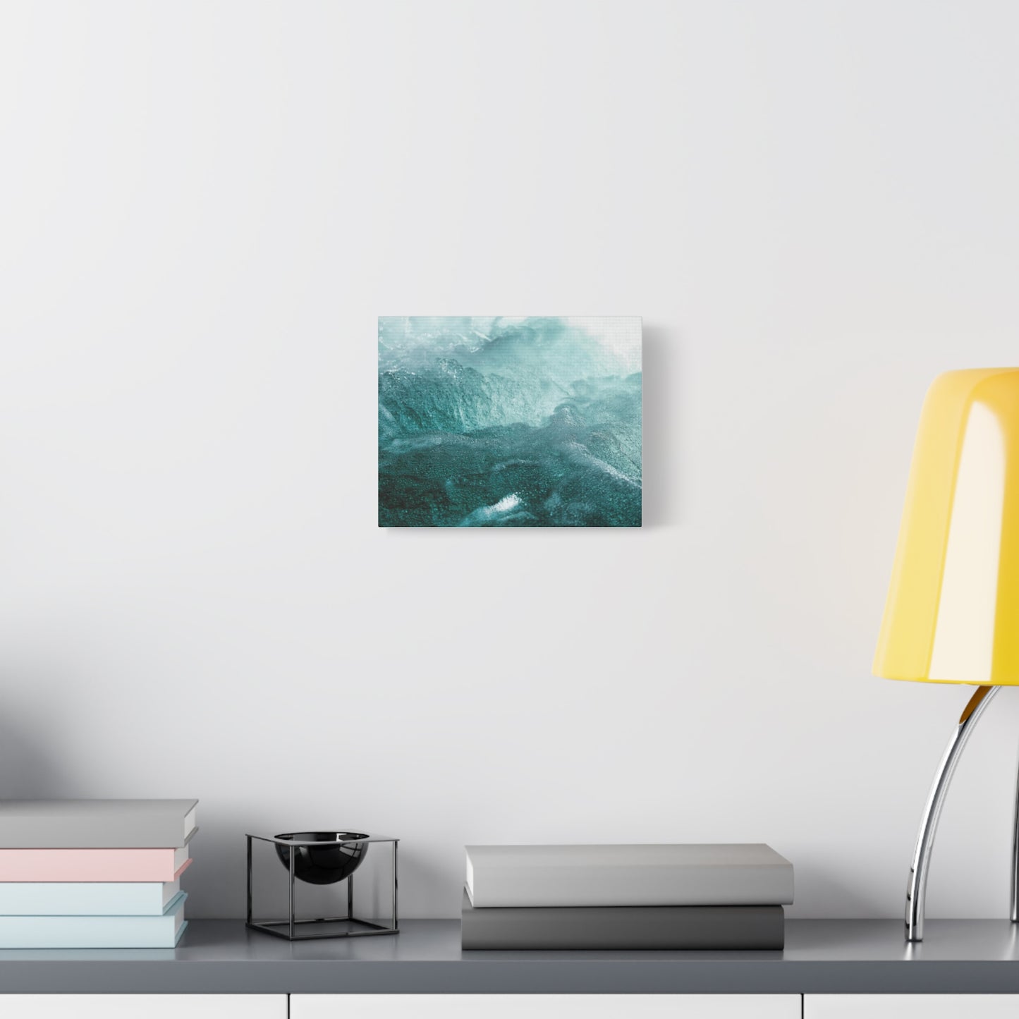 Ocean Waves Matte Canvas Print — Teal Abstract Seascape Wall Art, Stretched 1.25"