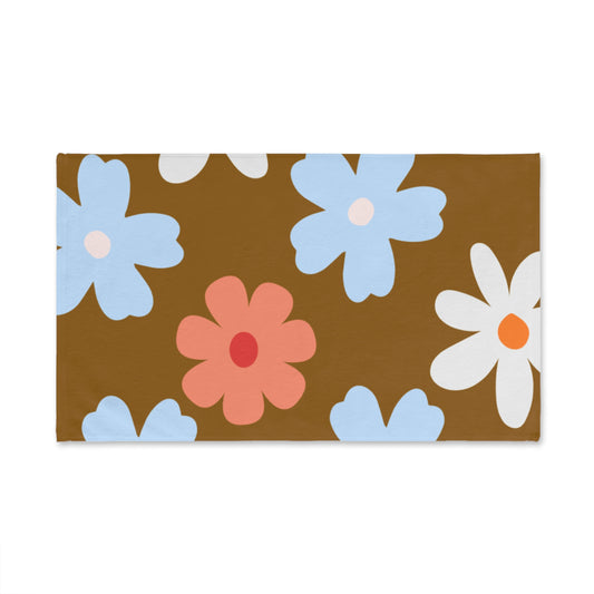 Retro Floral Hand Towel — Brown Daisy Kitchen & Bath Accent