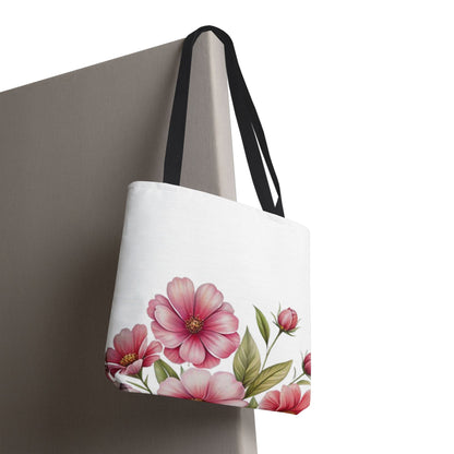 Floral Pink Blossom Tote Bag – Watercolor Flower AOP Shopper