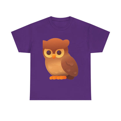 Cute Owl Graphic Tee — Whimsical Brown Owl Design