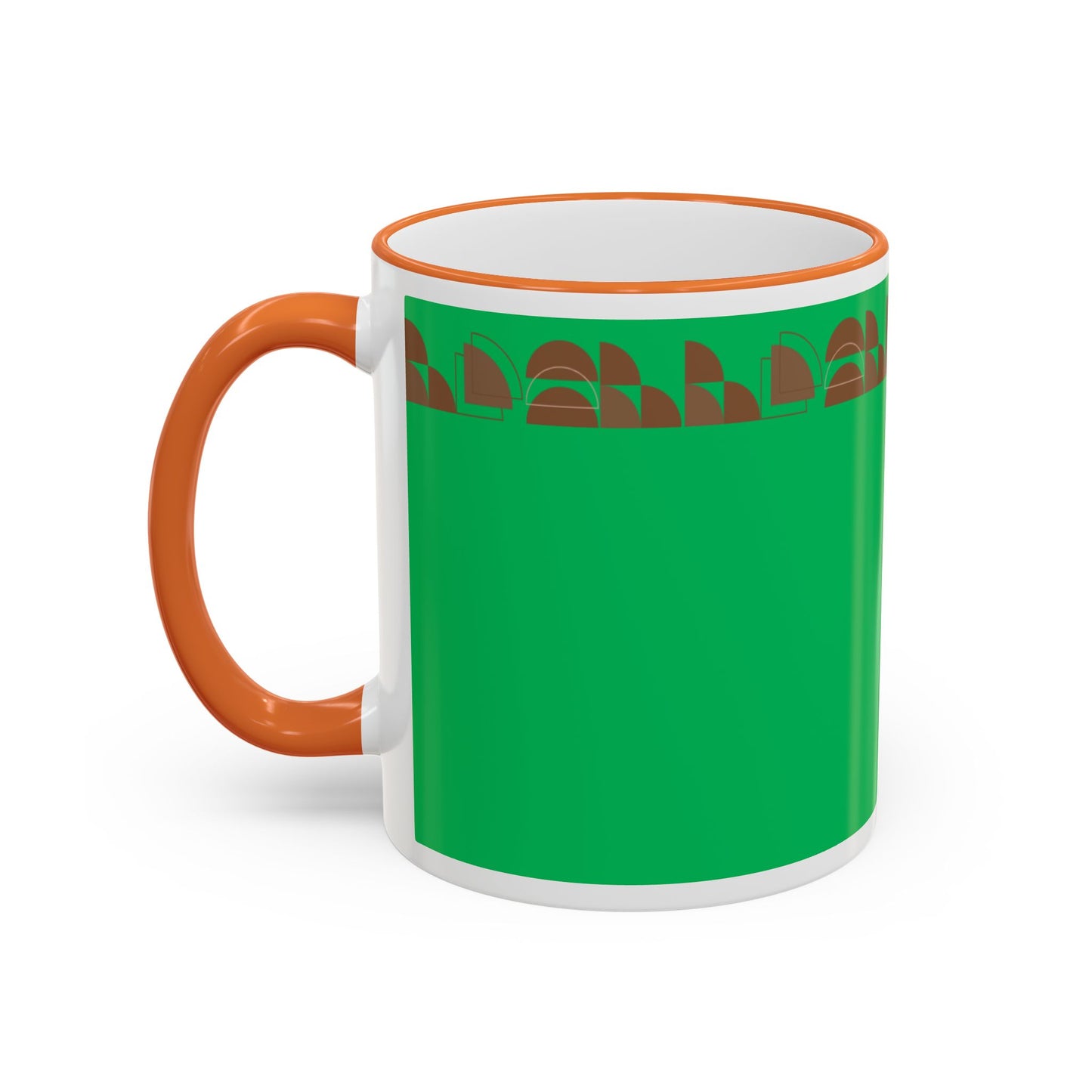 Green Floral Accent Rim Mug — Botanical Pattern 11oz/15oz