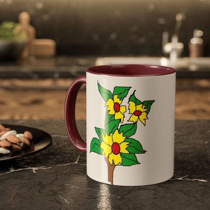 Yellow Flower Bouquet Mug — Colorful Floral Coffee Cup (11oz & 15oz)