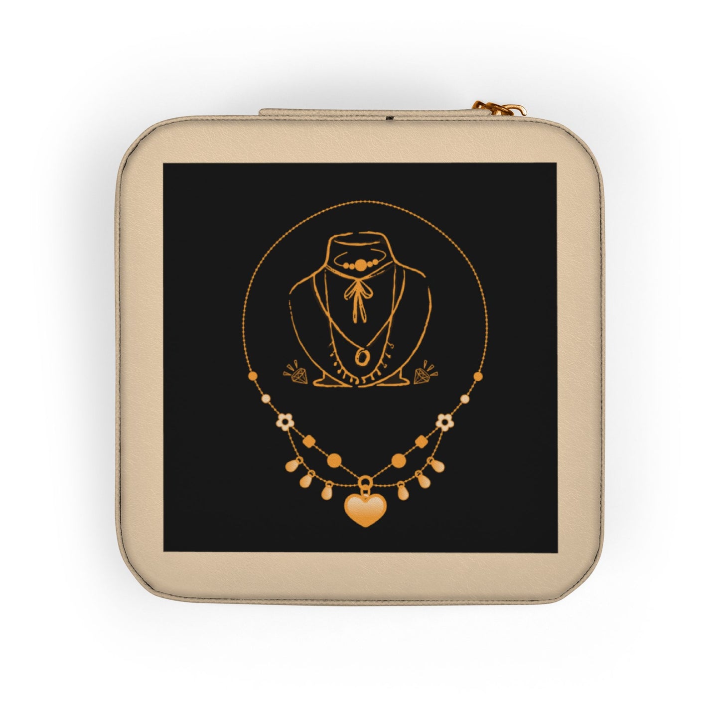 Jewelry Case — Compact Pink Travel Organizer with Necklace & Ring Storage