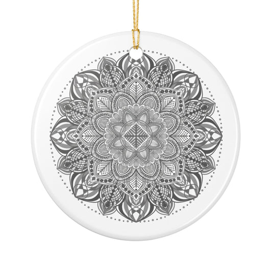 Mandala Ceramic Ornament — Colorful & Monochrome Decorative Hanging Plaque