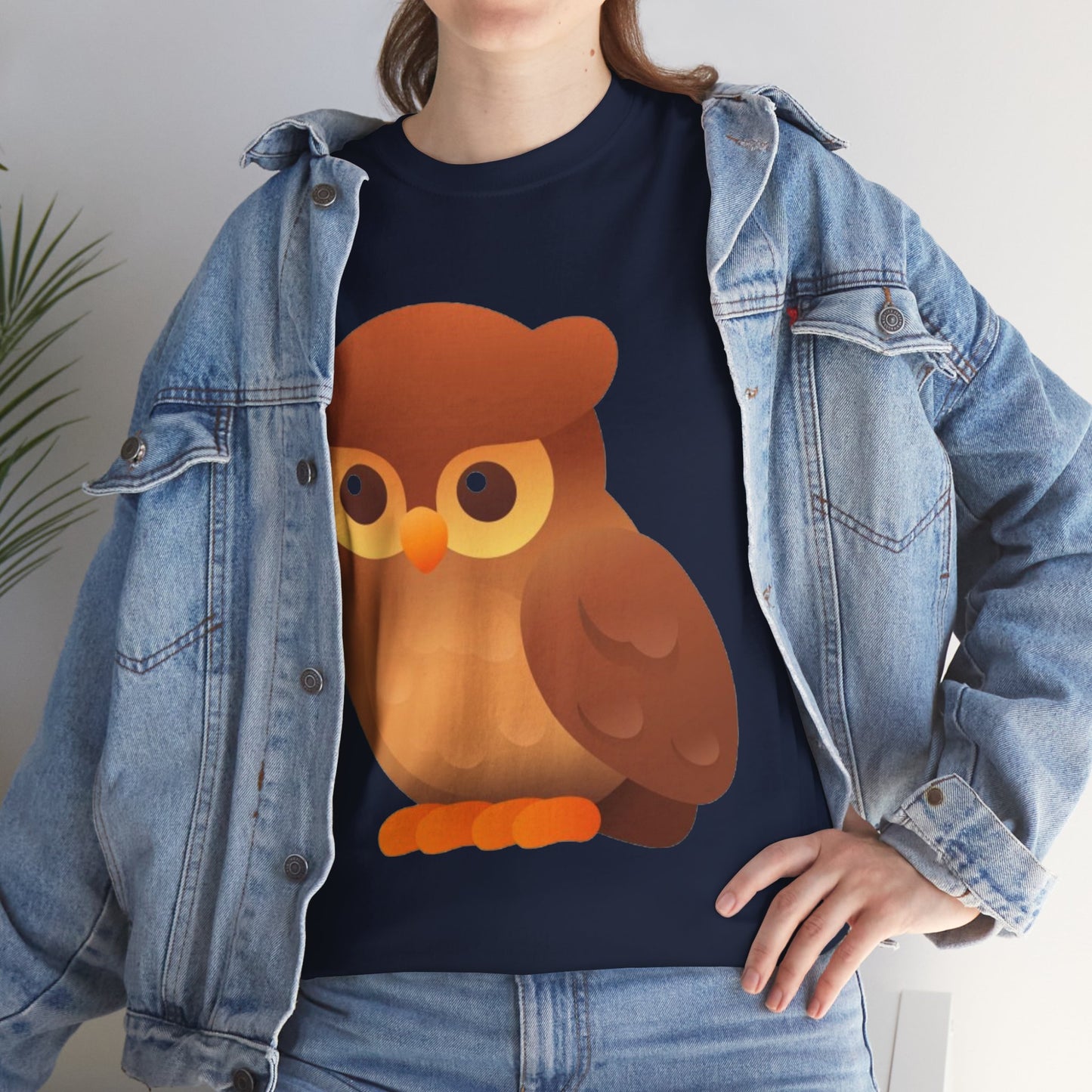 Cute Owl Graphic Tee — Whimsical Brown Owl Design