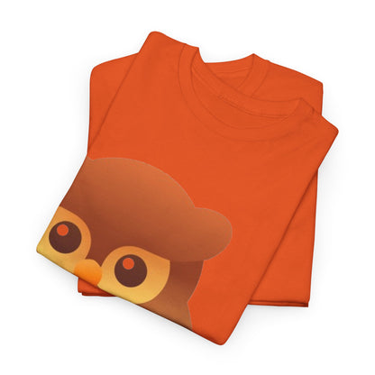 Cute Owl Graphic Tee — Whimsical Brown Owl Design