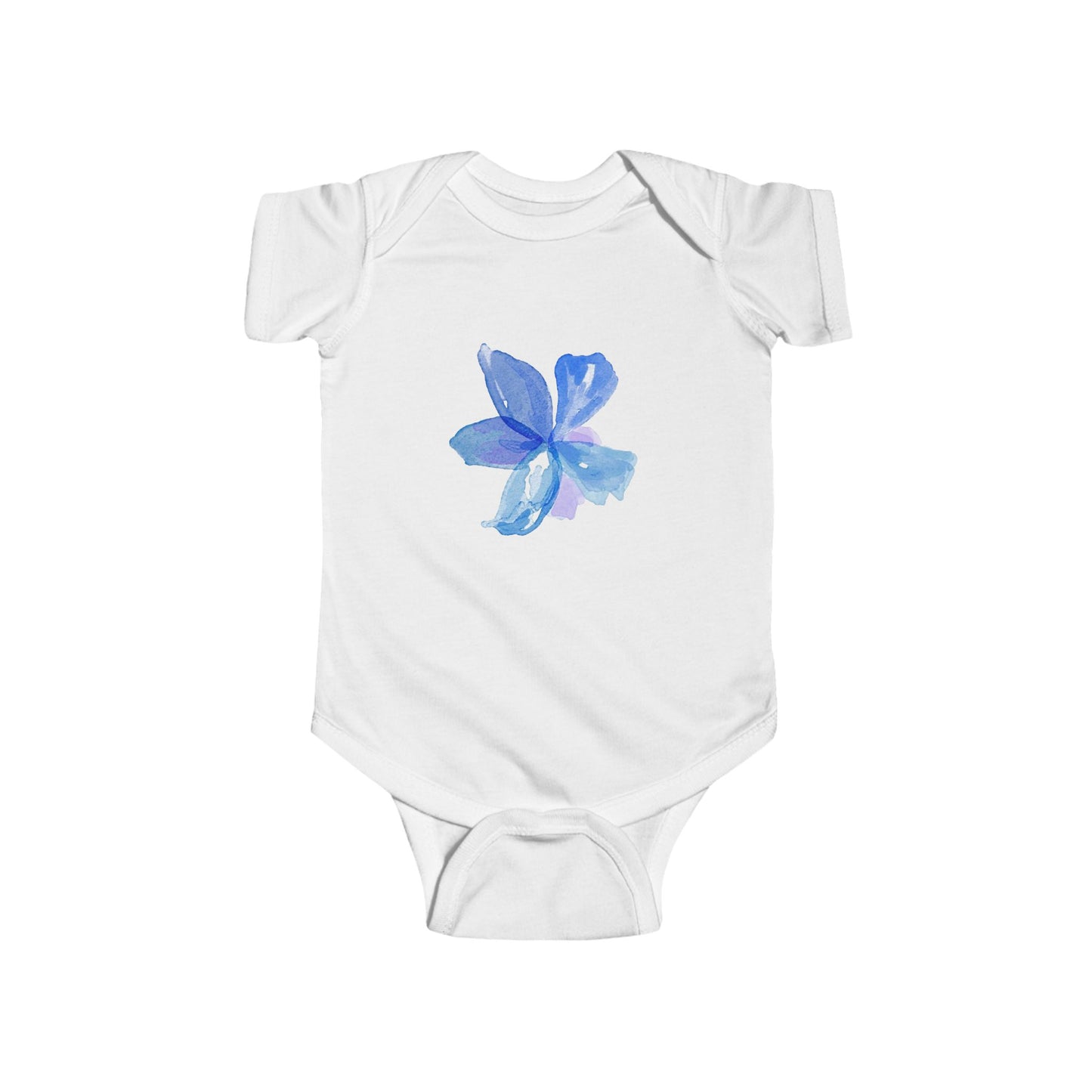 Blue Watercolor Flower Infant Bodysuit