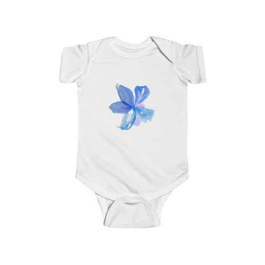 Blue Watercolor Flower Infant Bodysuit