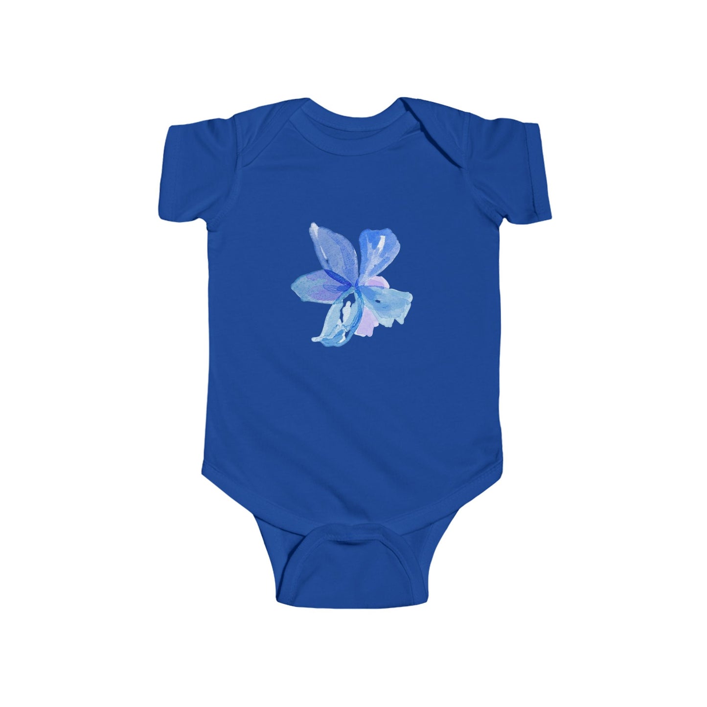 Blue Watercolor Flower Infant Bodysuit
