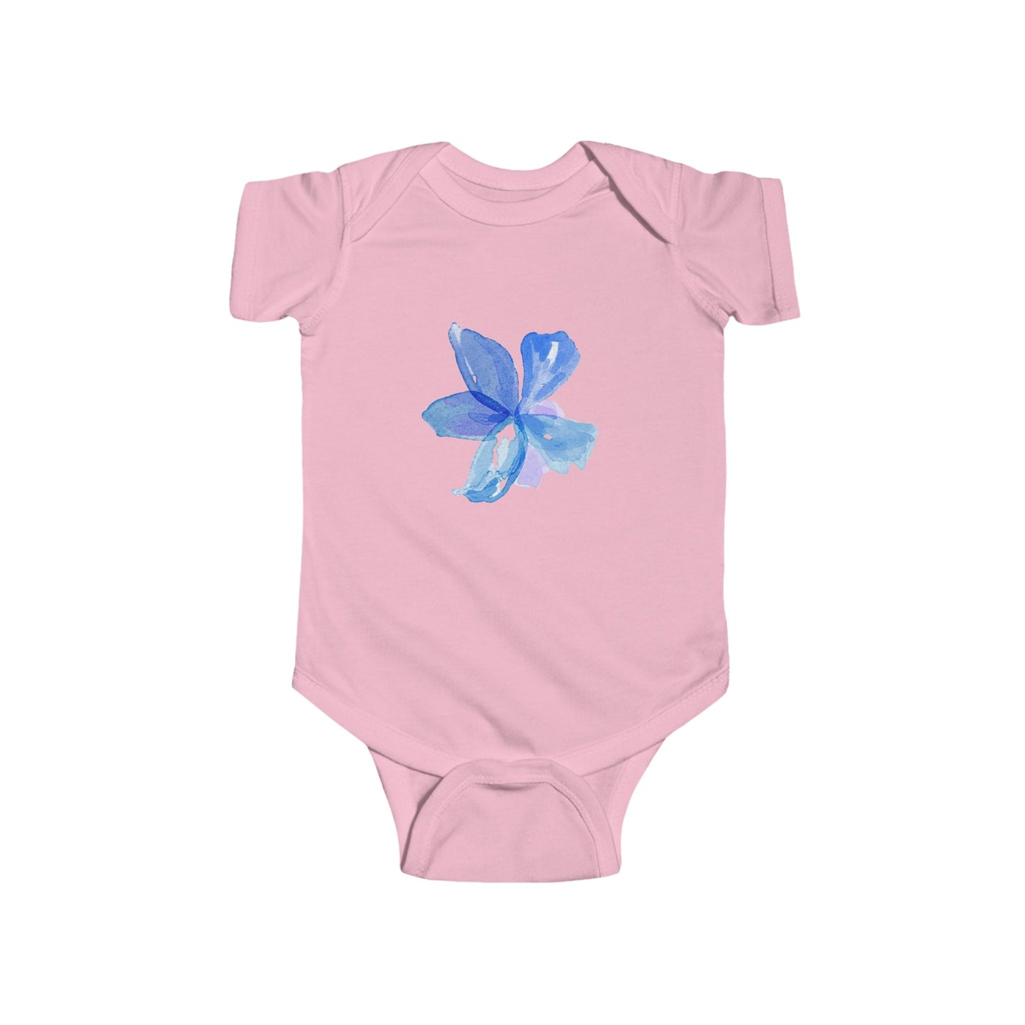 Blue Watercolor Flower Infant Bodysuit