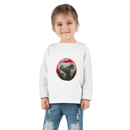 Toddler Long Sleeve Tee — Colorful Soccer Ball Graphic Kids Shirt