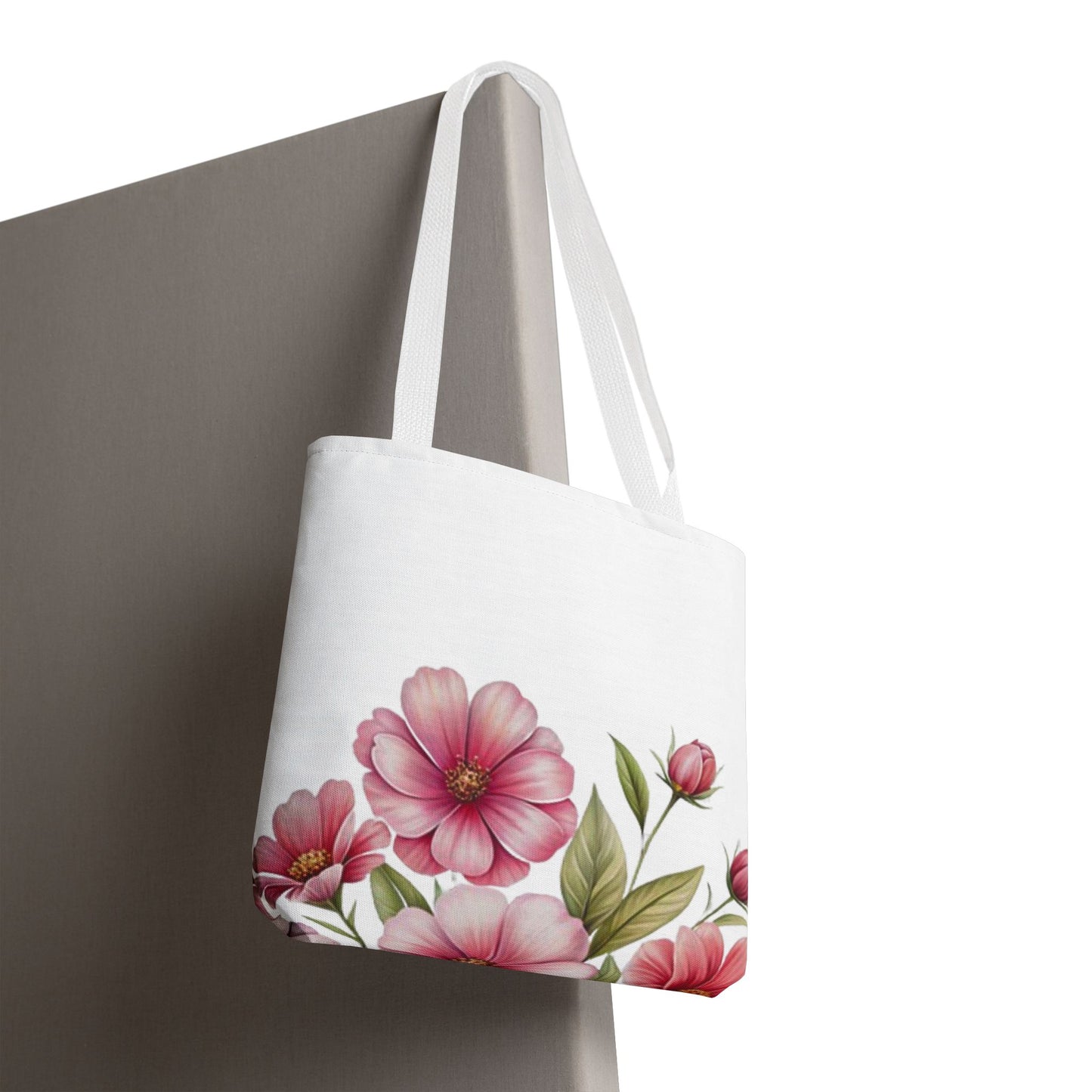 Floral Pink Blossom Tote Bag – Watercolor Flower AOP Shopper