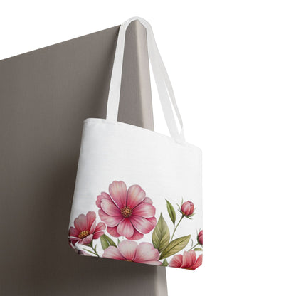 Floral Pink Blossom Tote Bag – Watercolor Flower AOP Shopper