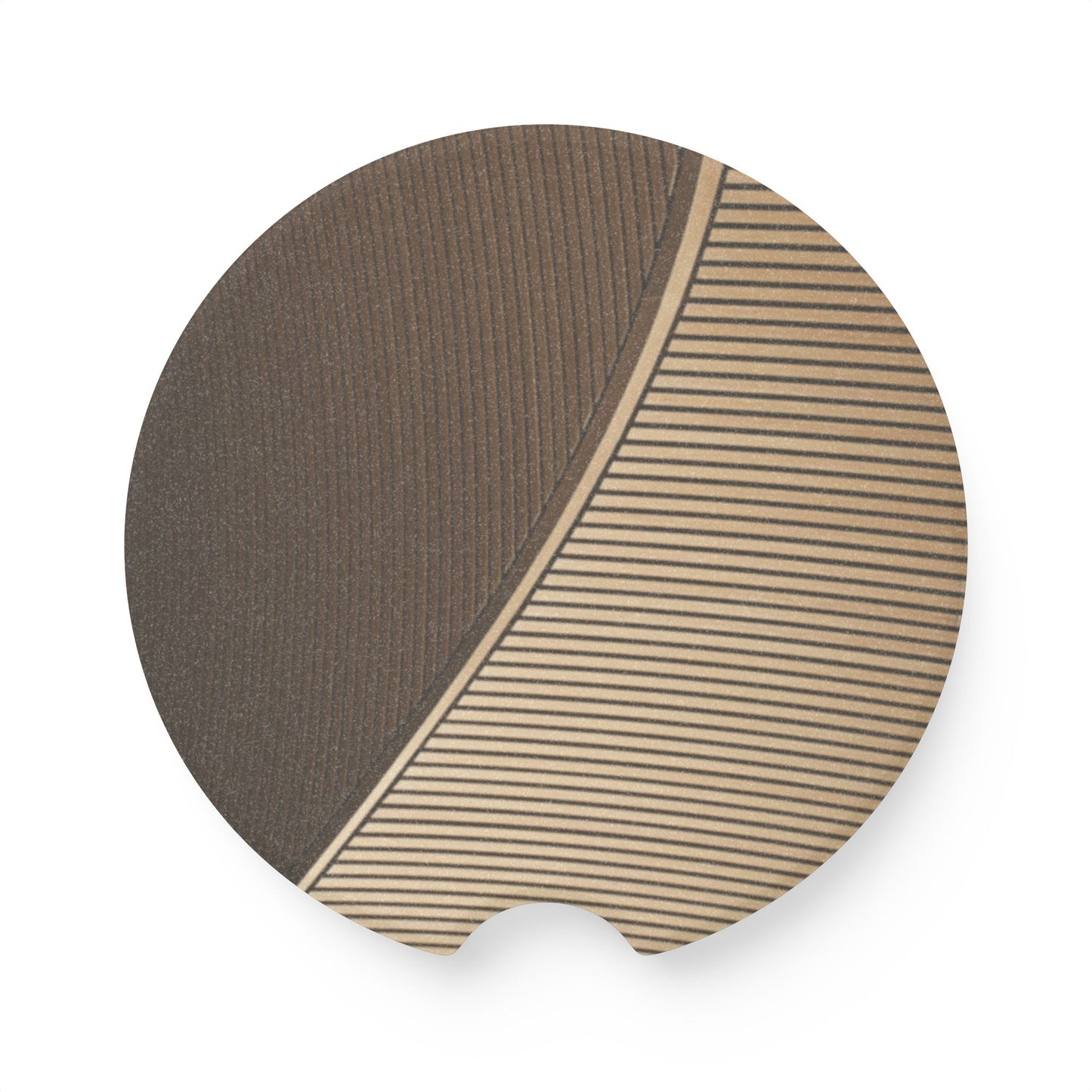 Soapstone Car Coaster — Neutral Abstract Stone Pattern Car Cup Holder Coaster