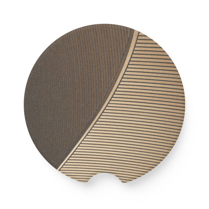 Soapstone Car Coaster — Neutral Abstract Stone Pattern Car Cup Holder Coaster