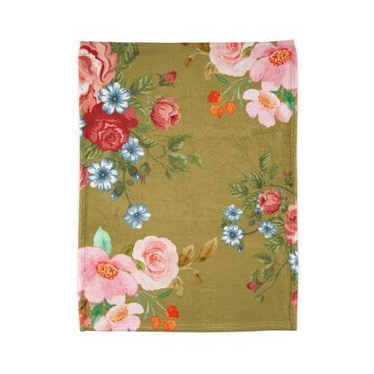 Floral Vintage Rose Throw Blanket — Soft Polyester Cozy Coverlet