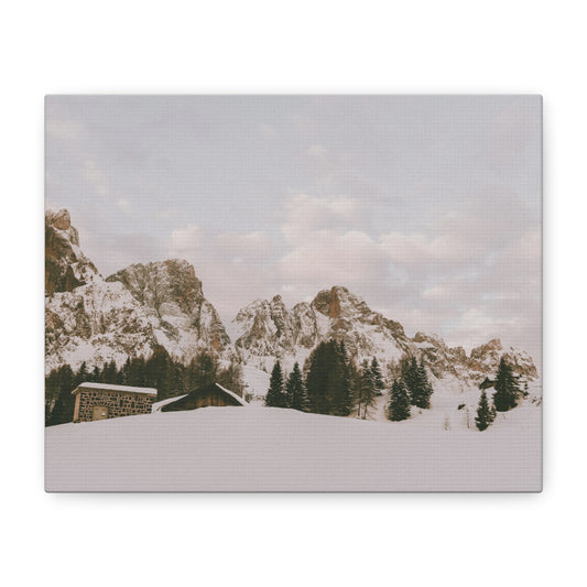 Snowy Mountain Canvas Wall Art — Matte Stretched Landscape Print