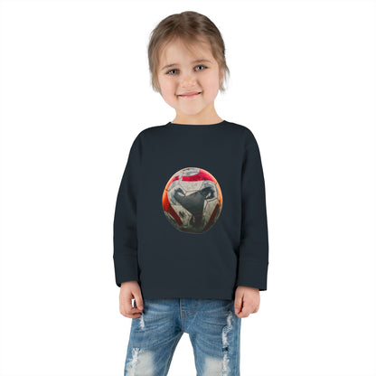 Toddler Long Sleeve Tee — Colorful Soccer Ball Graphic Kids Shirt