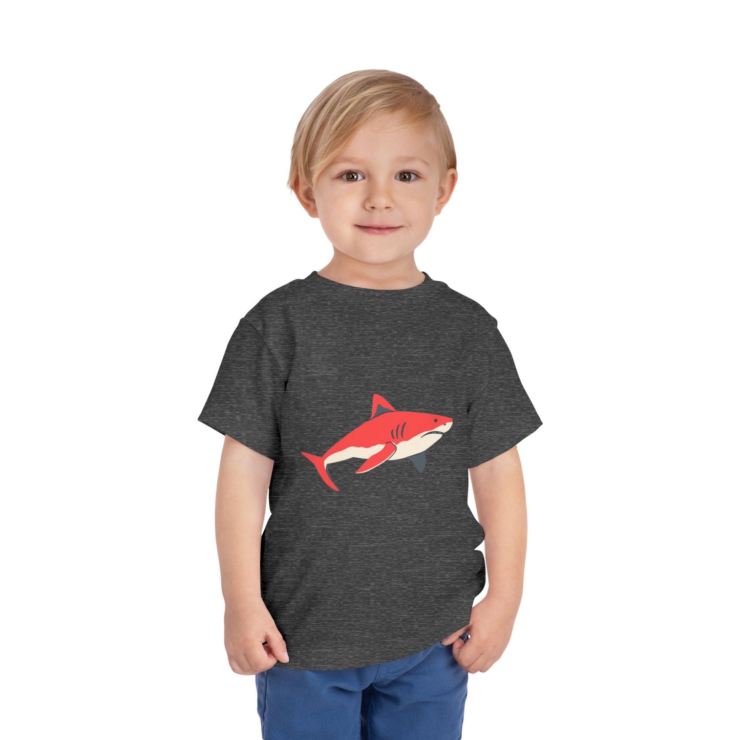 Toddler Tee — Cute Red Shark Graphic Kids Shirt